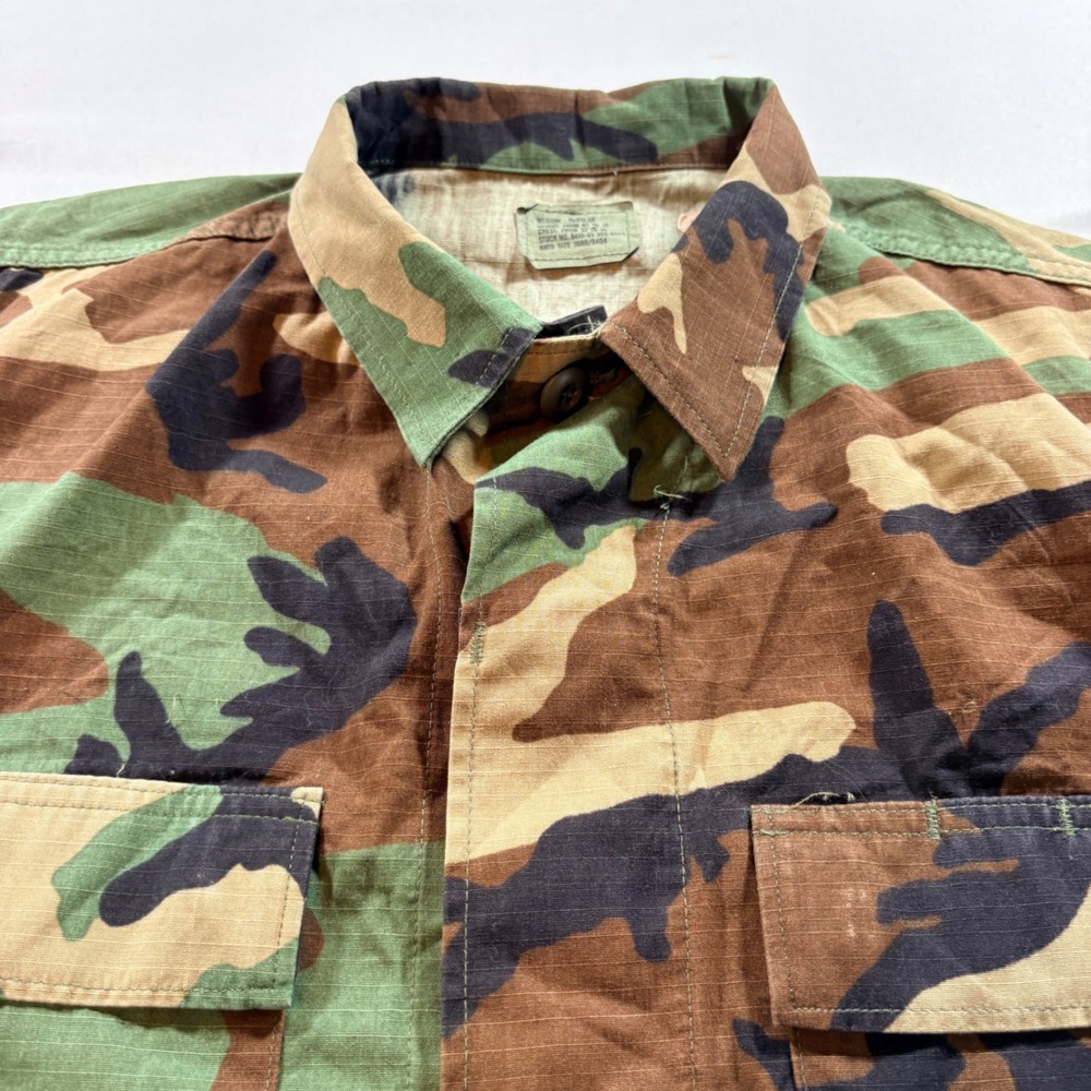 US Military BDU Field Jacket Mens Medium Regular Woodland Camo Ripstop Shirt